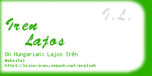 iren lajos business card